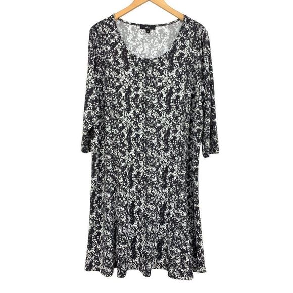 Jessica London ELLOS Dress Size L 18/20 Plus Womens Black Trapeze Shift 2460 - Picture 1 of 8